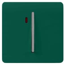 Trendi Artistic Modern Glossy 45 A Tactile Light Switch & Neon Insert Dark Forest Green