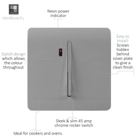 Trendi Artistic Modern Glossy 45 A Tactile Light Switch & Neon Insert Light Grey