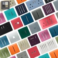 Trendi Artistic Modern Glossy 6 Gang 1 Way Rocker  Double Plate Tactile Light Switch Bright Teal