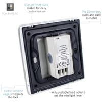 Trendi Artistic Modern Glossy Tactile 1 Gang 2 Way 150w  LED Dimmer switch Light Grey