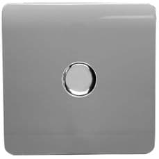 Trendi Artistic Modern Glossy Tactile 1 Gang 2 Way 150w  LED Dimmer switch Light Grey