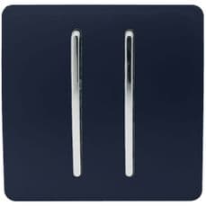 Trendi Artistic Modern Glossy Tactile Auto Retractive 2 Door Bell Switch Navy Blue