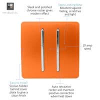Trendi Artistic Modern Glossy Tactile Auto Retractive 2 Door Bell Switch Sunset Orange