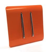 Trendi Artistic Modern Glossy Tactile Auto Retractive 2 Door Bell Switch Sunset Orange
