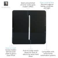 Trendi Artistic Modern Glossy Tactile Auto Retractive Home Automation light Switch Piano Black