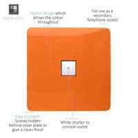 Trendi Artistic Modern Glossy Tactile Telephone Socket Sunset Orange