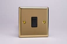 Varilight 1 Gang 1 or 2 Way 10A Rocker Light Switch Victorian Brass Black Insert XV1B