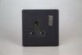 Varilight 1-Gang 13A Double Pole Switched Socket with Metal Rockers in Screwless Matt Black