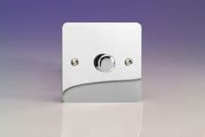 Varilight 1 Gang 2 Way 400W Push on/off Dimmer Ultra Flat Mirror Chrome HFC3