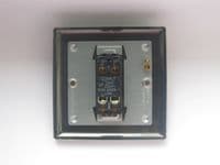 Varilight 1-Gang 20A Double Pole Rocker Switch + Neon Indicator Light inc Brass Rockersin Matt White