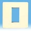Varilight 1 Gang Datagrid Face Plate (For 1 Data Module) Screwless Chocolate White XDWG1S