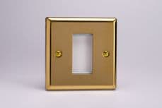 Varilight 1 Gang Datagrid Face Plate (For 1 Data Module) Victorian Brass XVG1
