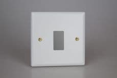 Varilight 1-Gang PowerGrid Plate including Yoke (Single Plate) in Matt White