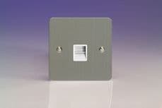 Varilight 1 Gang Telephone Slave Socket Ultra Flat Brushed Steel XFSTSW