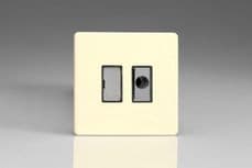 Varilight 13A Fused Spur + Flex Outlet with Metal InsertsWhite Chocolate with Decorative inserts