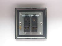 Varilight 2-Gang 10A 1- or 2-Way Rocker Switch with Brass Rockers in Matt White