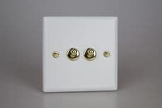 Varilight 2-Gang 10A 1- or 2-Way Toggle Switch in Matt White