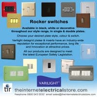 Varilight 2 Gang 2 Way 10A Rocker Light Switch Victorian Brass Black Insert XV2B
