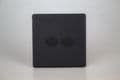 Varilight 2-Gang 2-Way Push-On/Off Rotary LED Dimmer 2 x 0-120W (1-10 LEDs) in Screwless Matt Black