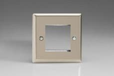 Varilight 2 Gang Datagrid Face Plate (For 2 Data Modules) Satin Chrome XNG2