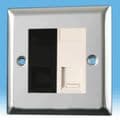 Varilight 2 Gang Datagrid Plate Mirror Chrome + RJ45 Cat 5e Module + Telephone Master XCG2+Z2GRJ