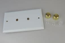 Varilight 2-Gang Matrix Kit For Rotary Dimmers (Twin Plate) in Matt White