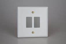 Varilight 2-Gang PowerGrid Plate including Yoke (Single Plate) in Matt White