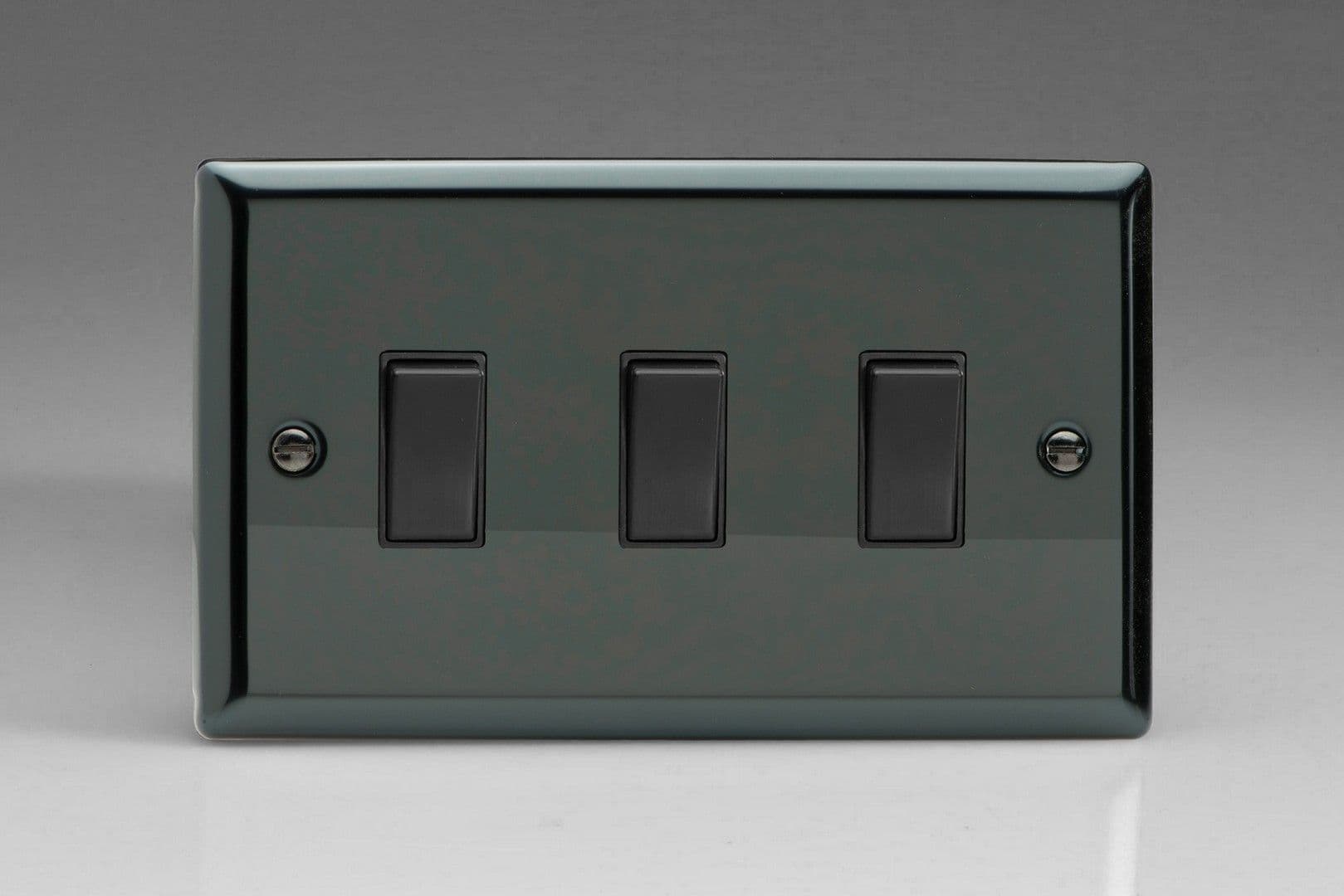 Varilight 3 Gang 1 or 2 Way 10A Rocker Light Switch Twin Plate Iridium ...