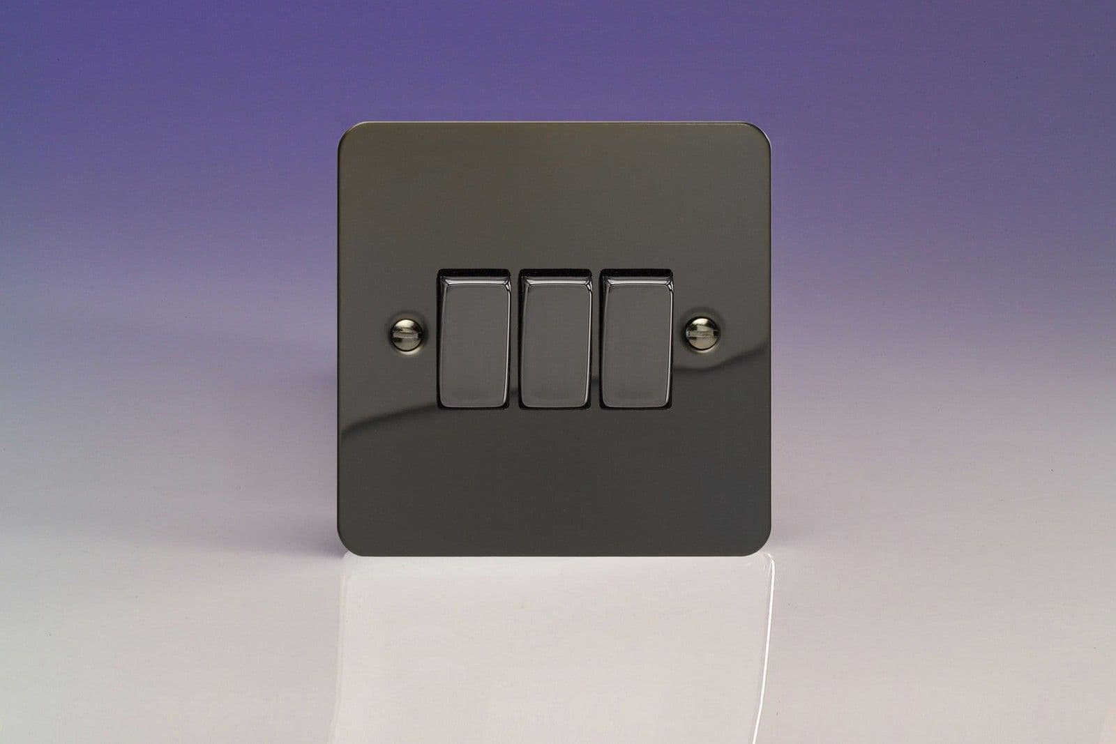 Varilight 3 Gang 1 or 2 Way 10A Rocker Light Switch Ultra Flat Iridium ...