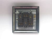 Varilight 3-Gang 10A 1- or 2-Way Rocker Switch with Brass Rockers in Matt White