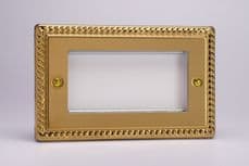 Varilight 4 Gang Datagrid Face Plate (up to 4 Data Modules) Georgian Brass XGG4