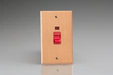 Varilight Kilnwood 45A Cooker Switch + Neon Scandic Beech White Insert XK45NBEW
