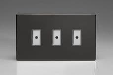 Varilight Multi-Point Jet Black 3-Gang 1-Way Remote Control/Touch Master LED Dimmer 3 x 0-100W