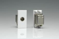 Varilight White TV Outlet Fem Screened Return PAL Coax (Use with Datagrid Plates)