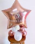 20" Personalised Foil Star Balloon airfilled on a balloon base