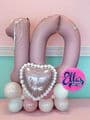 Beaded Heart  Deluxe Double Digits