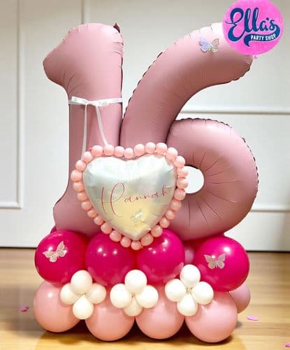 Beaded Heart  Deluxe Double Digits