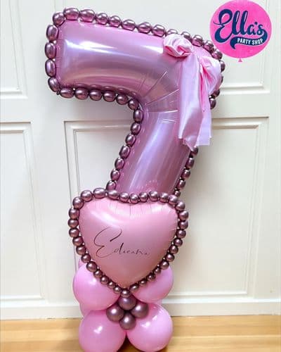 Beaded Number & Heart Single Number Stack