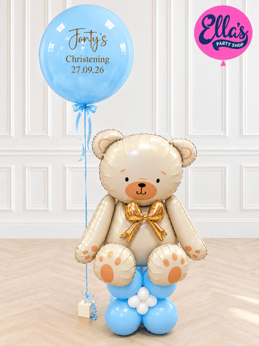 Bespoke Teddy &  Personalised Glass Bubble Balloon