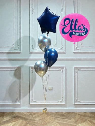 Bouquet of 1 x Star Foil & 3 Helium Filled Balloons (any colour)