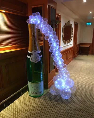 Champagne Bottle Bubbles Display with LEDS