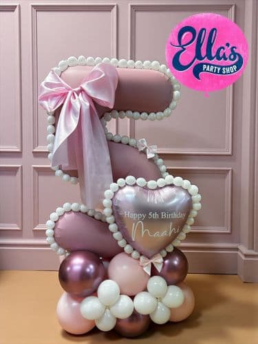 Deluxe Beaded Number & Heart Single Number Stack