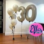 Nude Numbers & Bouquet Package with Bows