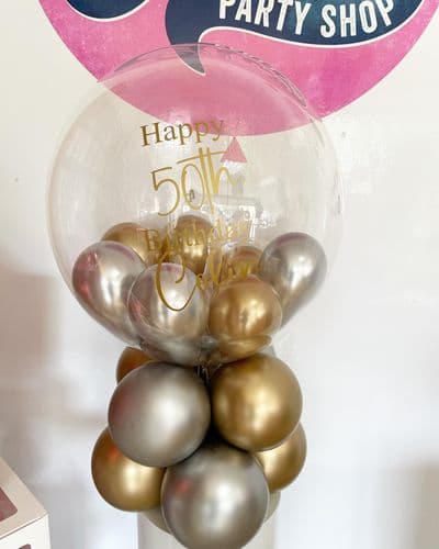 Personalised Bubble Balloon airfilled on a base
