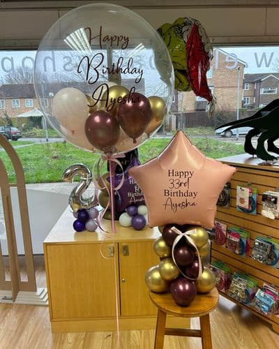 Personalised Bubble Balloon & Deluxe Star on Base Package