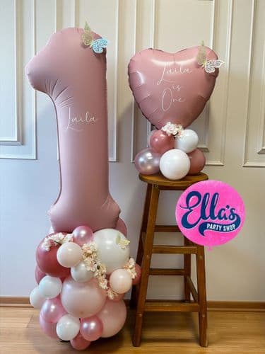 Personalised Deluxe Number Stack & Heart Table top display Package