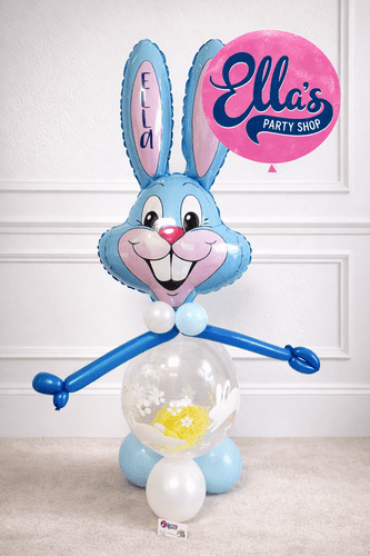 Personalised Easter Blue Bunny Rabbit Balloon Model filled with Surprises