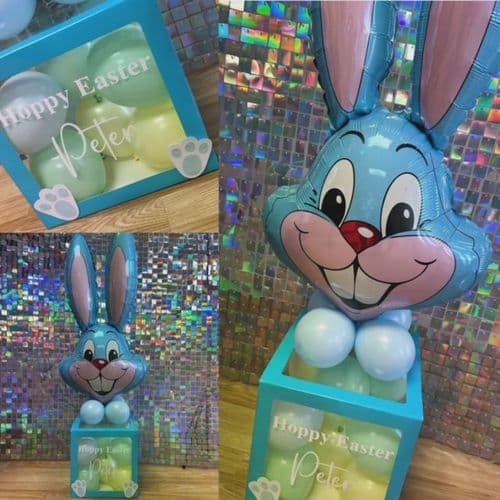 Personalised Easter Blue Bunny Rabbit Box filled with Surprises