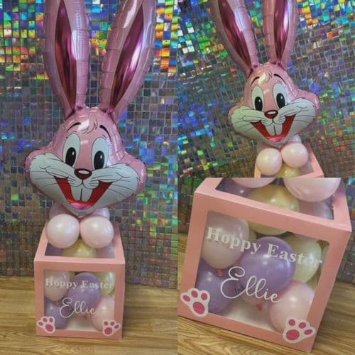 Personalised Easter Pink  Bunny Rabbit Box filled with Surprises