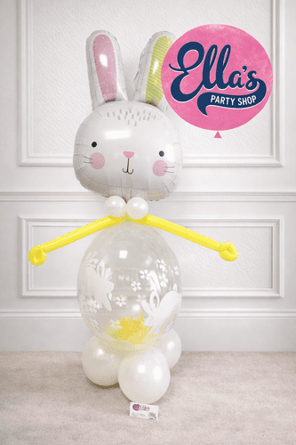 Personalised Easter White Bunny Balloon Model filled with Surprises